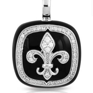 Belle Etoile Fleur de Lis Black Pendant